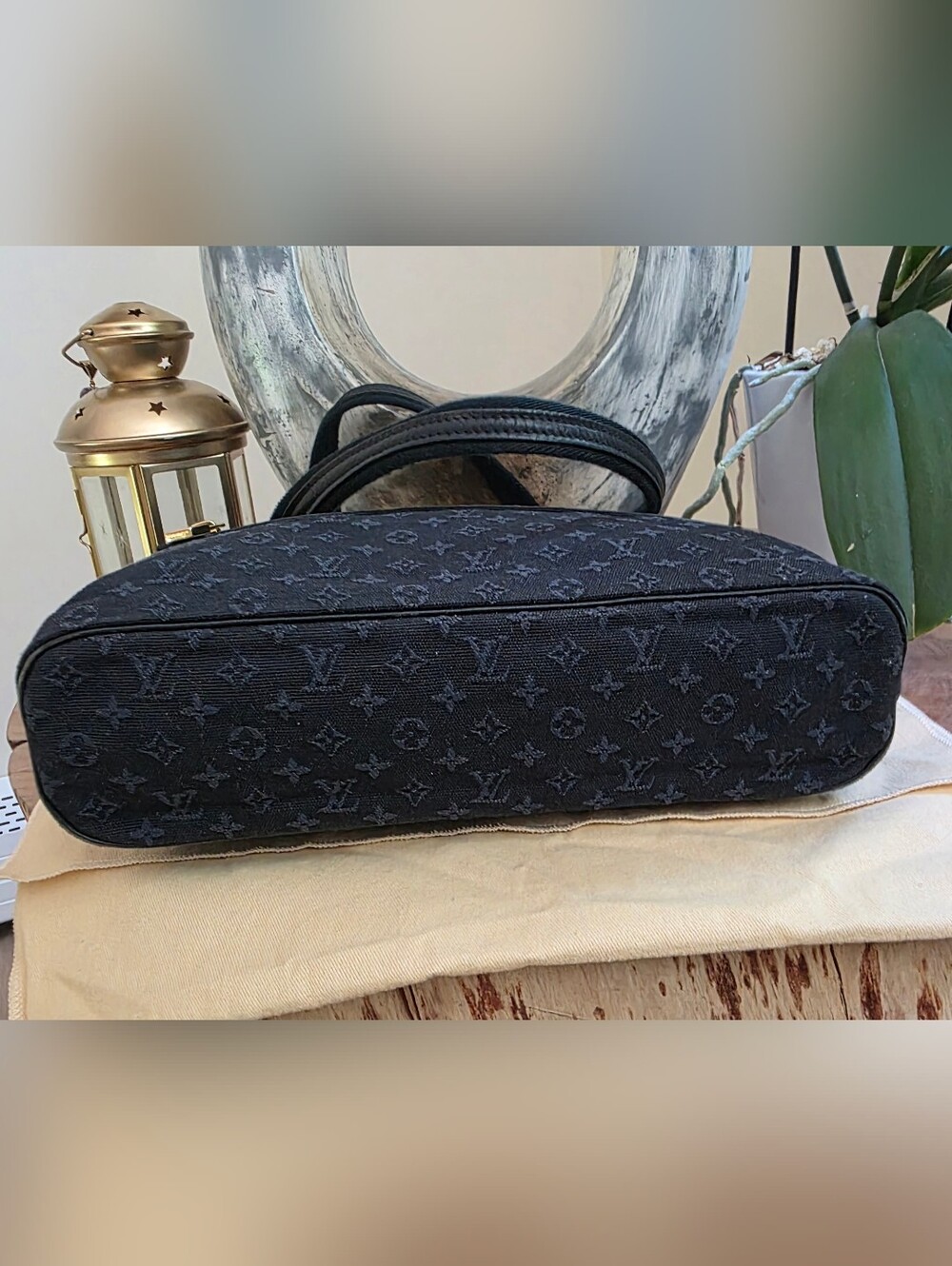 Louis Vuitton Mini Lucille PM Monogram Navy Shoulder Bag Vintage - Picture 12 of 13